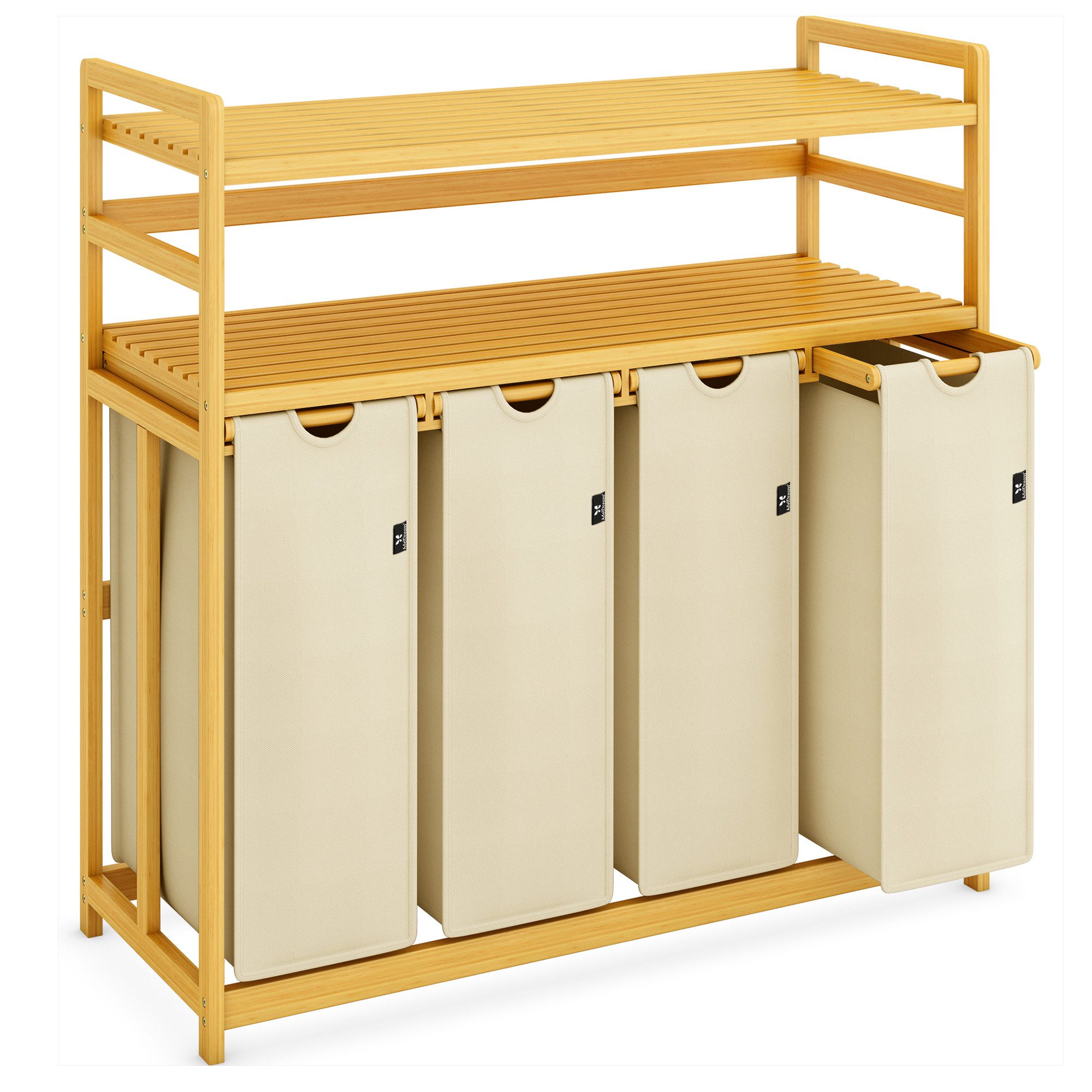 AdelDream Wäschekorb 200L Wäschesortierer mit Regalen 4 Fächer 2 Ablagen Wä günstig online kaufen