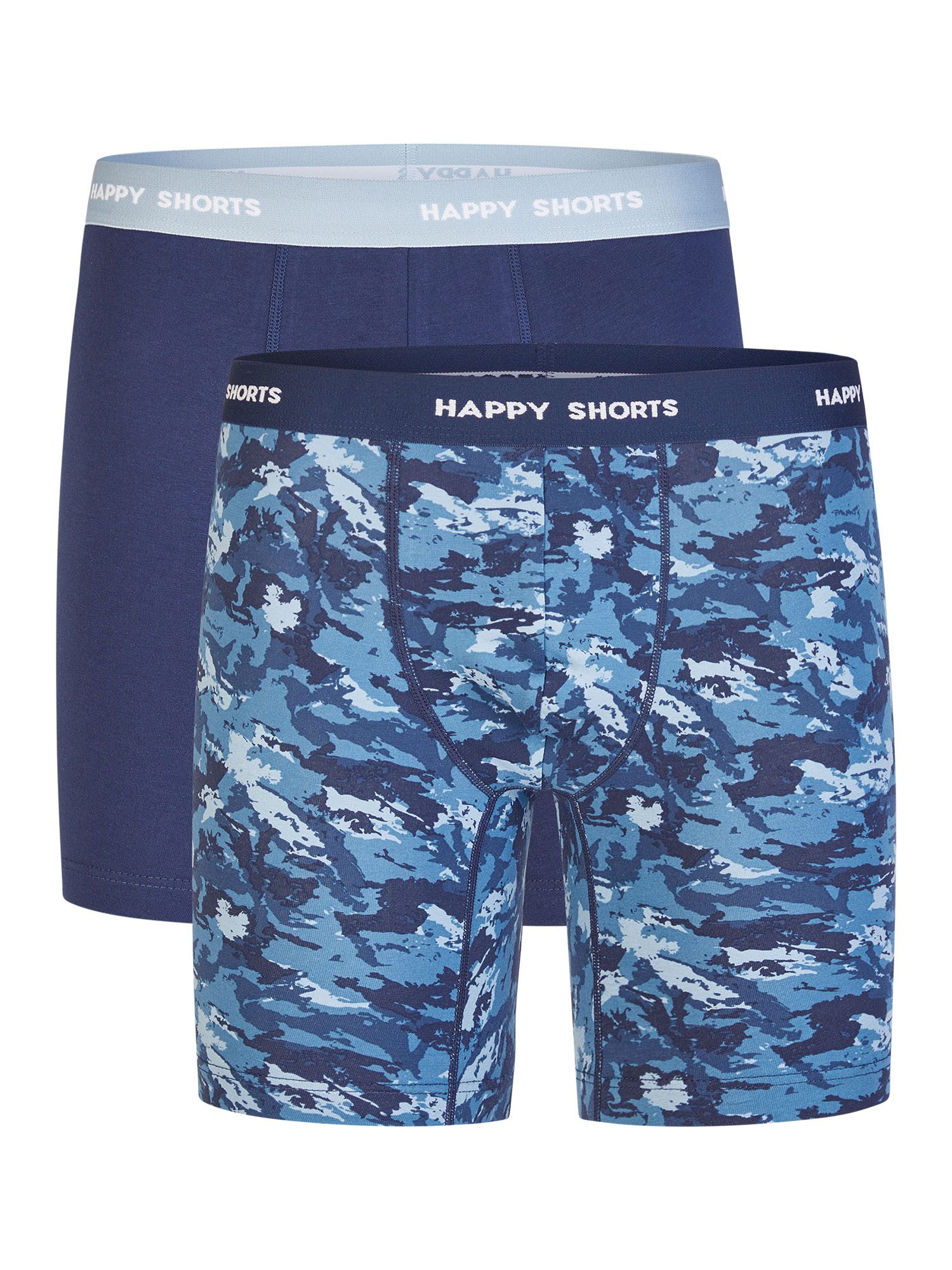 HAPPY SHORTS Langer Boxer Jersey (2-St) Boxershorts, Herren Unterhose