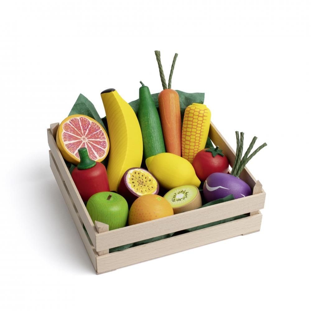 Erzi® Kaufladensortiment, (Set, 14-tlg), Меню Obst und Gemüse XL, Kinder Holz Игрушки für Markt