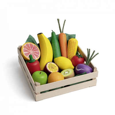 Erzi® Kaufladensortiment, (Set, 14-tlg), Sortiment Obst und Gemüse XL, Kinder Holz Spielzeug für Markt