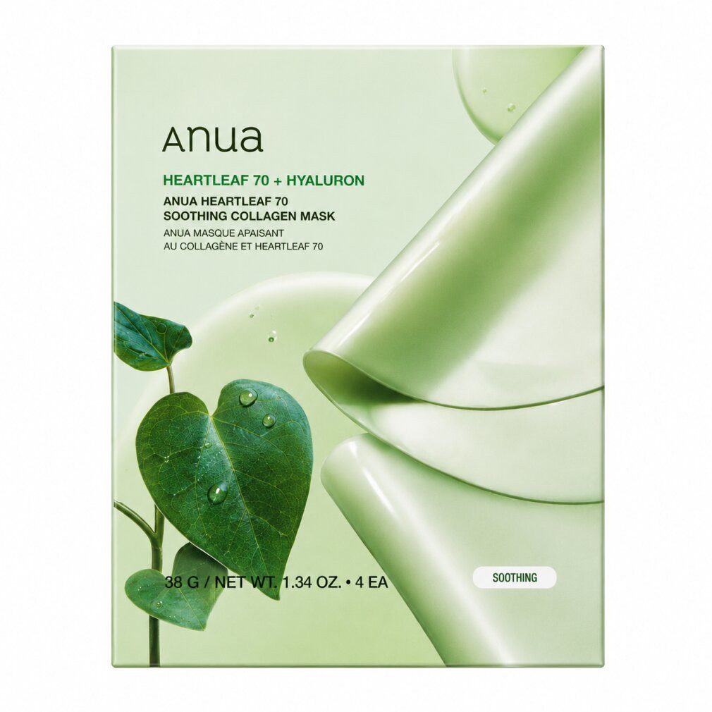 Anua Körperpflegemittel, Heartleaf 70, Hyaluron, beruhigende Tuchmaske, für Gesicht, 28 ml