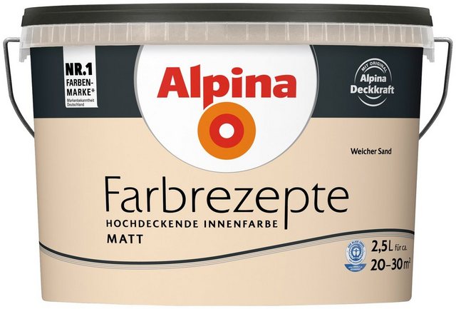 Alpina Sports Wand- und Deckenfarbe Alpina FARBREZEPTE, Weicher Sand