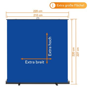 Walimex Pro Fotohintergrund Roll-up Panel Hintergrund blau 210x220