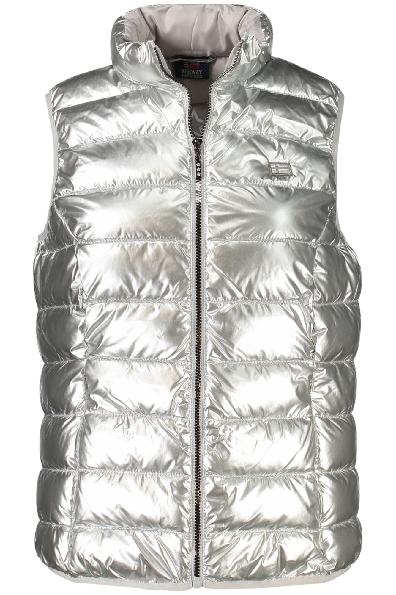NORWAY 1963 Outdoorjacke Ärmelloses Damenkleid in Silber mit Kontrastdetail günstig online kaufen