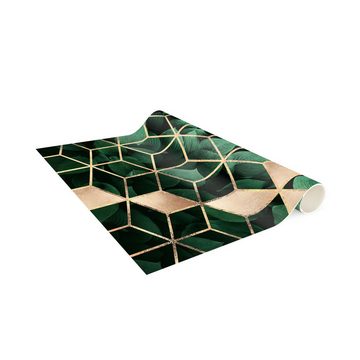 Läufer Teppich Vinyl Flur Küche 3D Abstrakt funktional lang modern, Bilderdepot24, Läufer - grün glatt