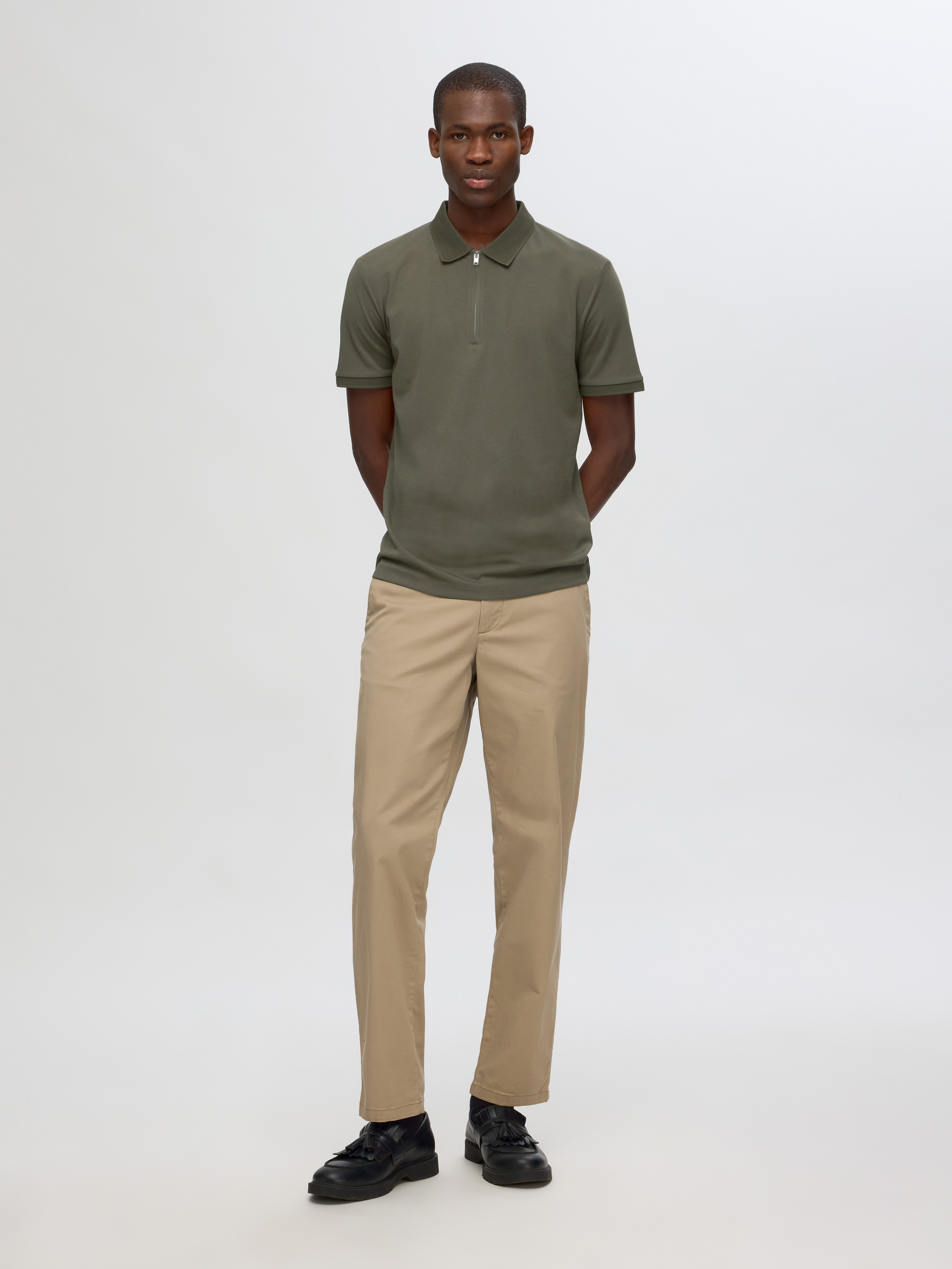 Selected Poloshirt SLHFAVE ZIP SS POLO NOOS Baumwollmischung, regular fit – Bild 4 von 5