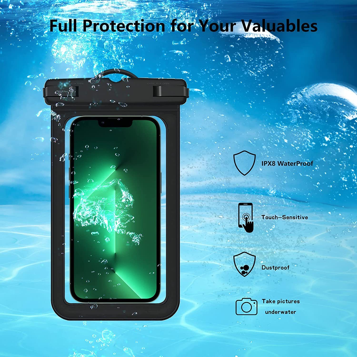 MORRENT Handyhülle Wasserdichte Handyhülle, 7 Zoll, für iPhone und Samsung 17,8 cm (7 Zoll), wasserdicht