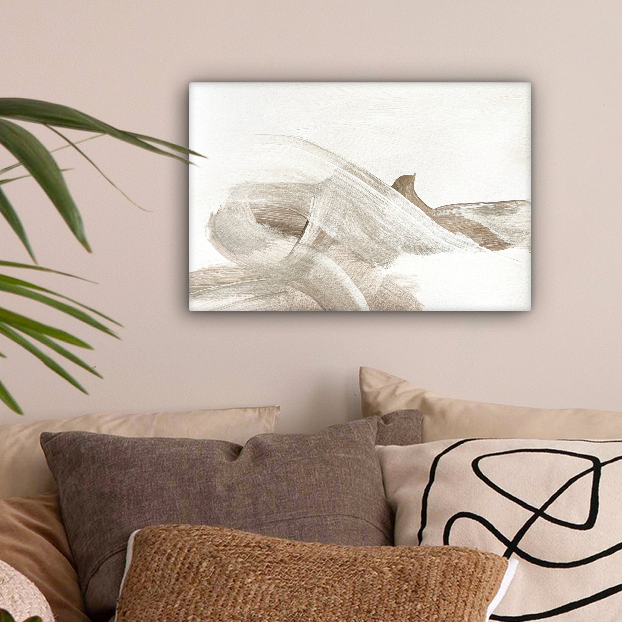 OneMillionCanvasses® Leinwandbild Abstrakt - Moderne Kunst - Beige, Fotodru günstig online kaufen