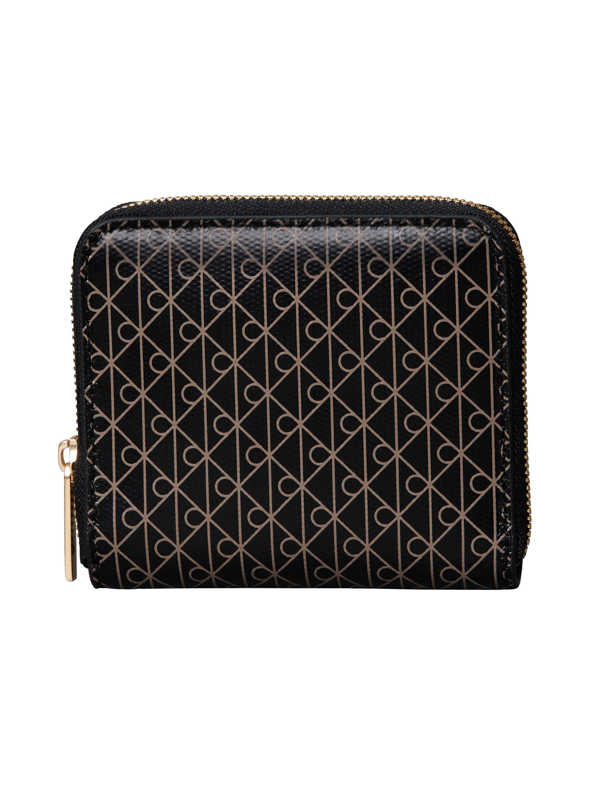 Calvin Klein Geldbörse AOP SQUARE ZIP AROUND, Geldbeutel, Damen Portemonnaie mit Monogramm-Print