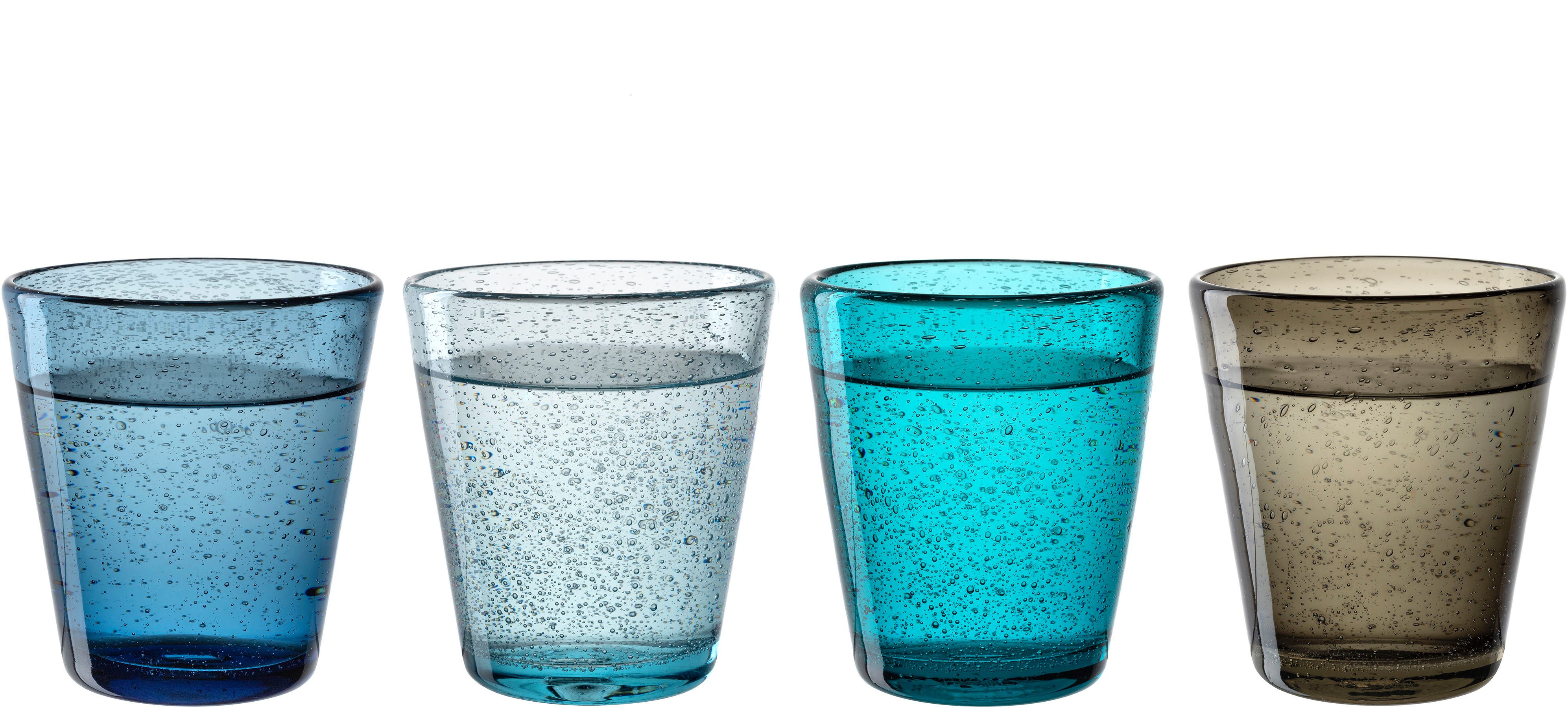 LEONARDO Gläser-Set Trinkglas BURANO, 330 ml, 4er-Set, 4-tlg., Glas, aus mundgeblasenem Schaumglas