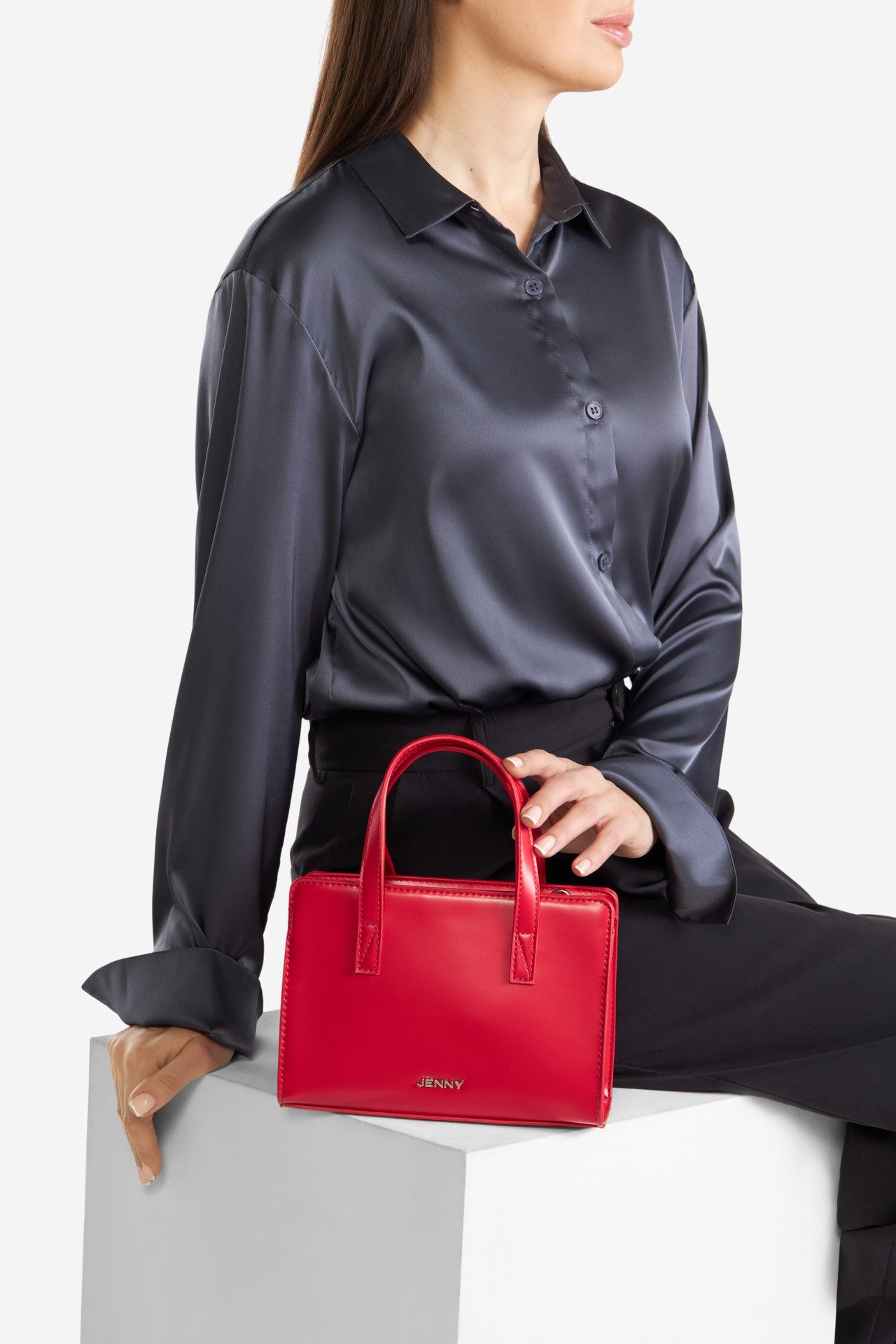 Handtasche JENNY Kleine Aktentasche JNY-M-006-07 rot