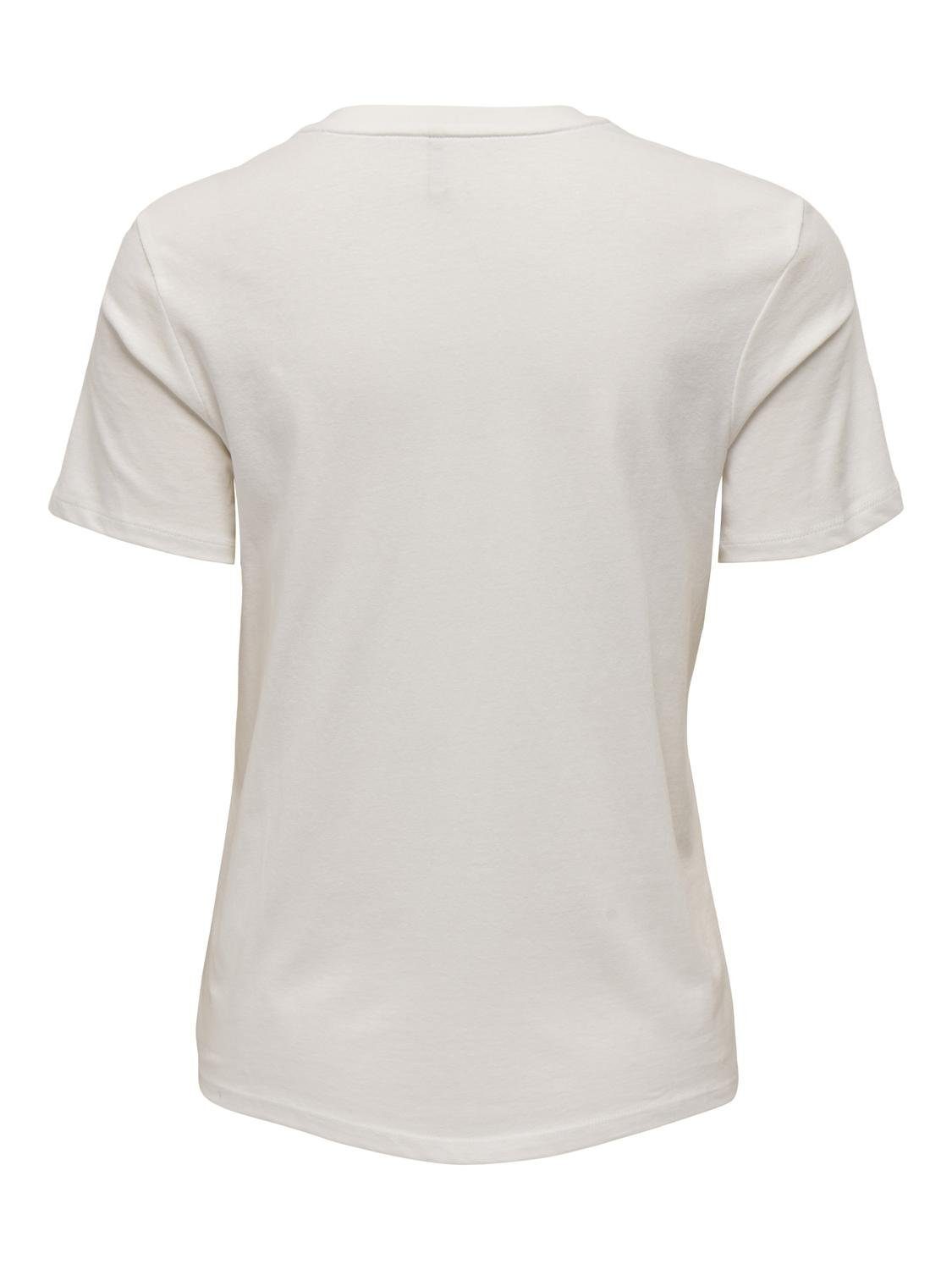 T-shirt ONLY Onlpolli Life Manches Courtes - Col Rond, Poche Poitrine - Coton Décontracté Pour Femme - Printemps/été