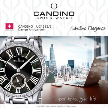 Candino Quarzuhr Candino Damen Uhr Analog C4595/3, Damen Armbanduhr rund, Edelstahlarmband silber, Fashion