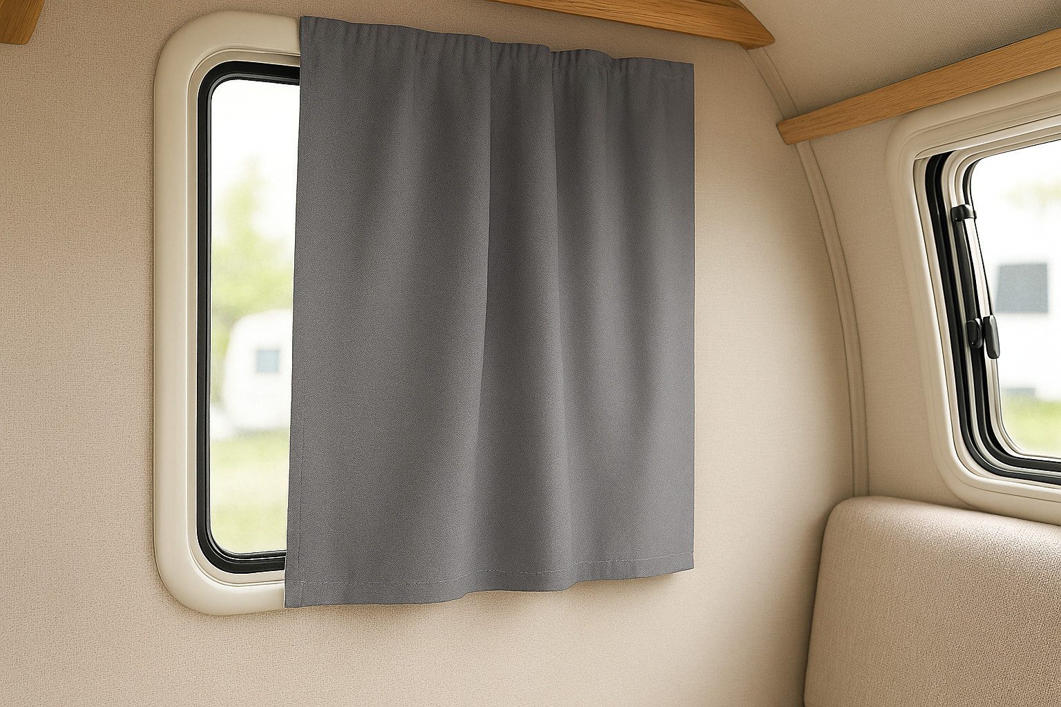 novumfix Verdunkelungsvorhang Caravangardine grau Kräuselband 145x80cm, verdunkelnd