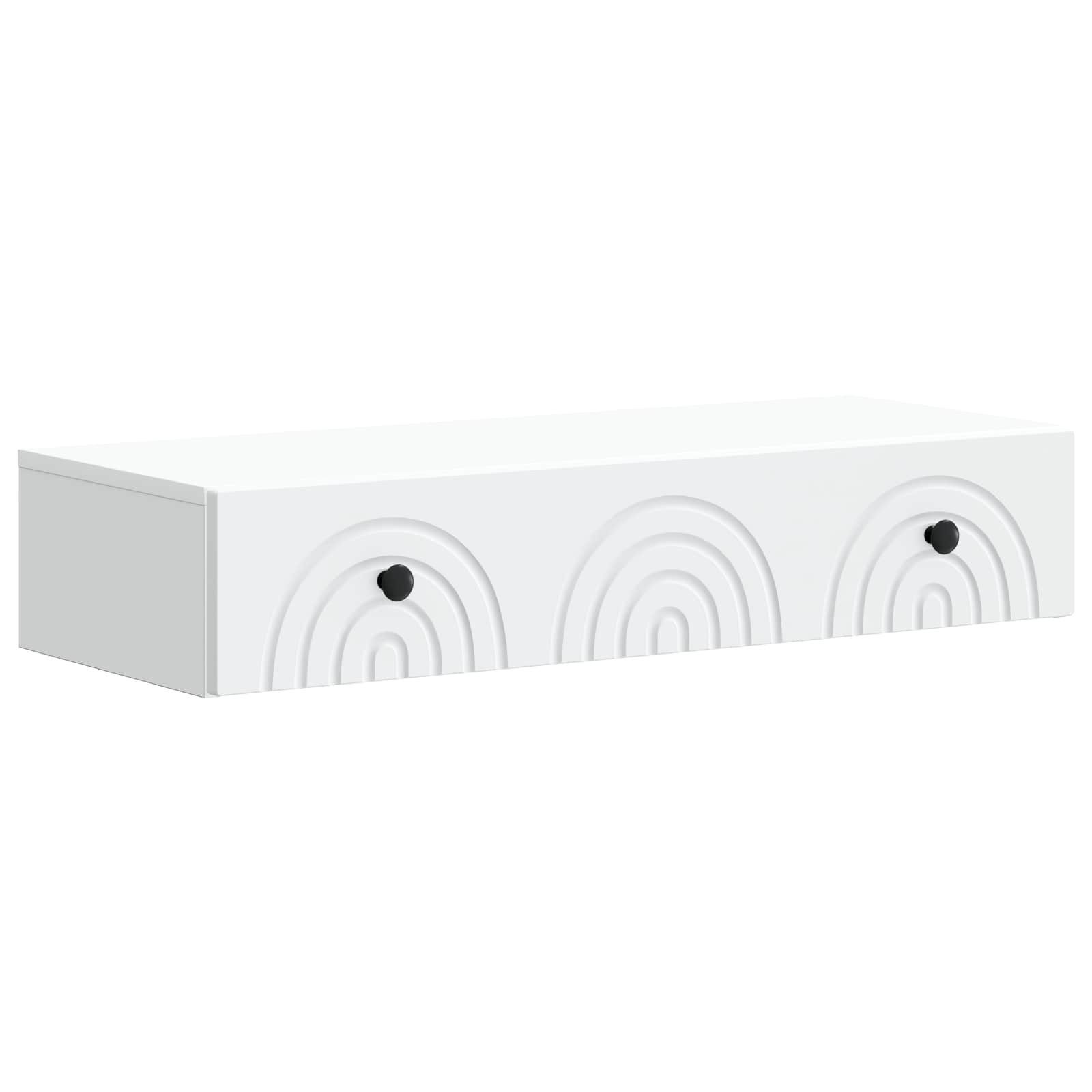 vidaXL Wandregal 87,5 x 34,5 x 17 cm Schweberegal mit Schublade Hängeregal Schubladenre