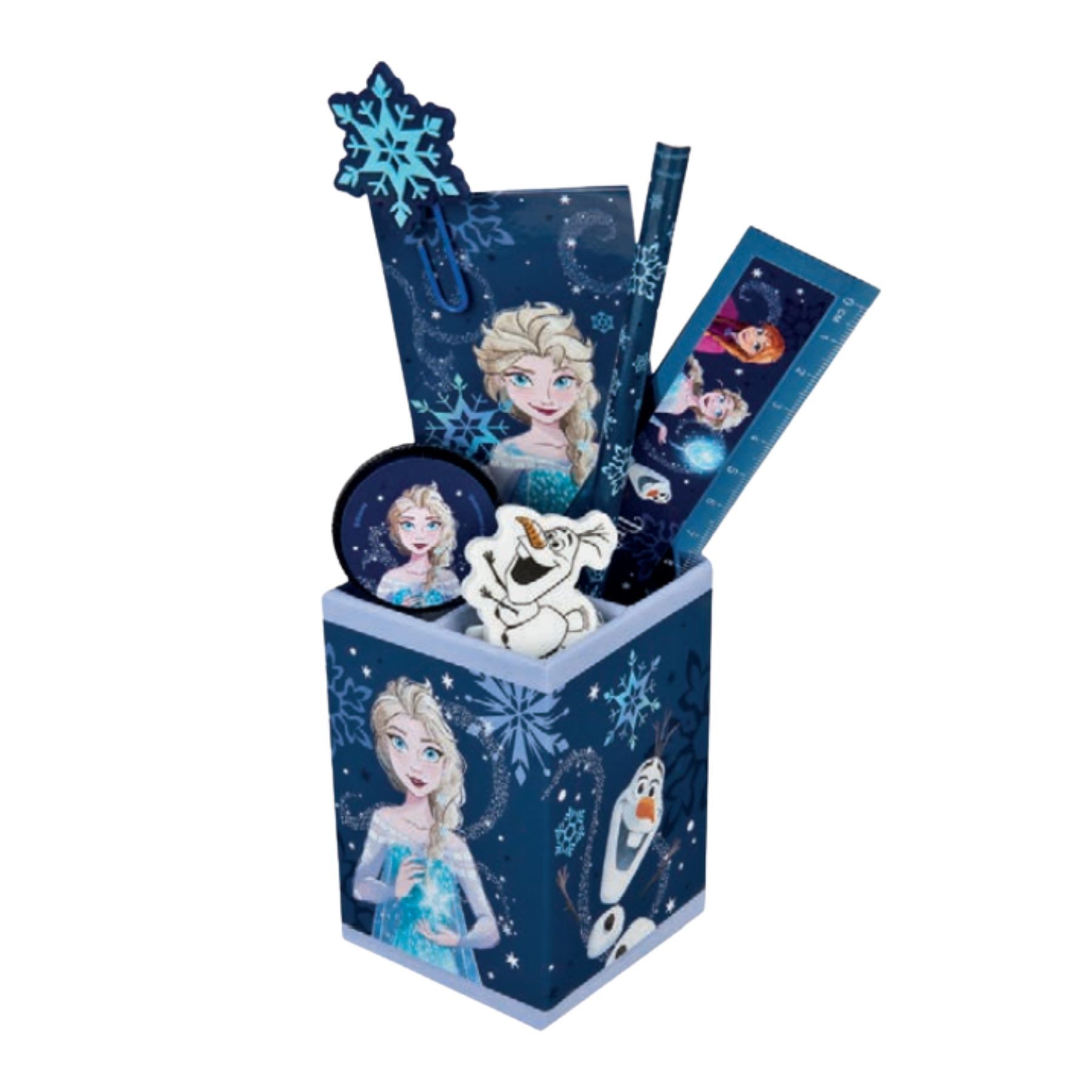 Disney Frozen Federmäppchen gefülltes Federmäppchen 7 teilig Blau Stifte Set Schule Kinder, (Set)