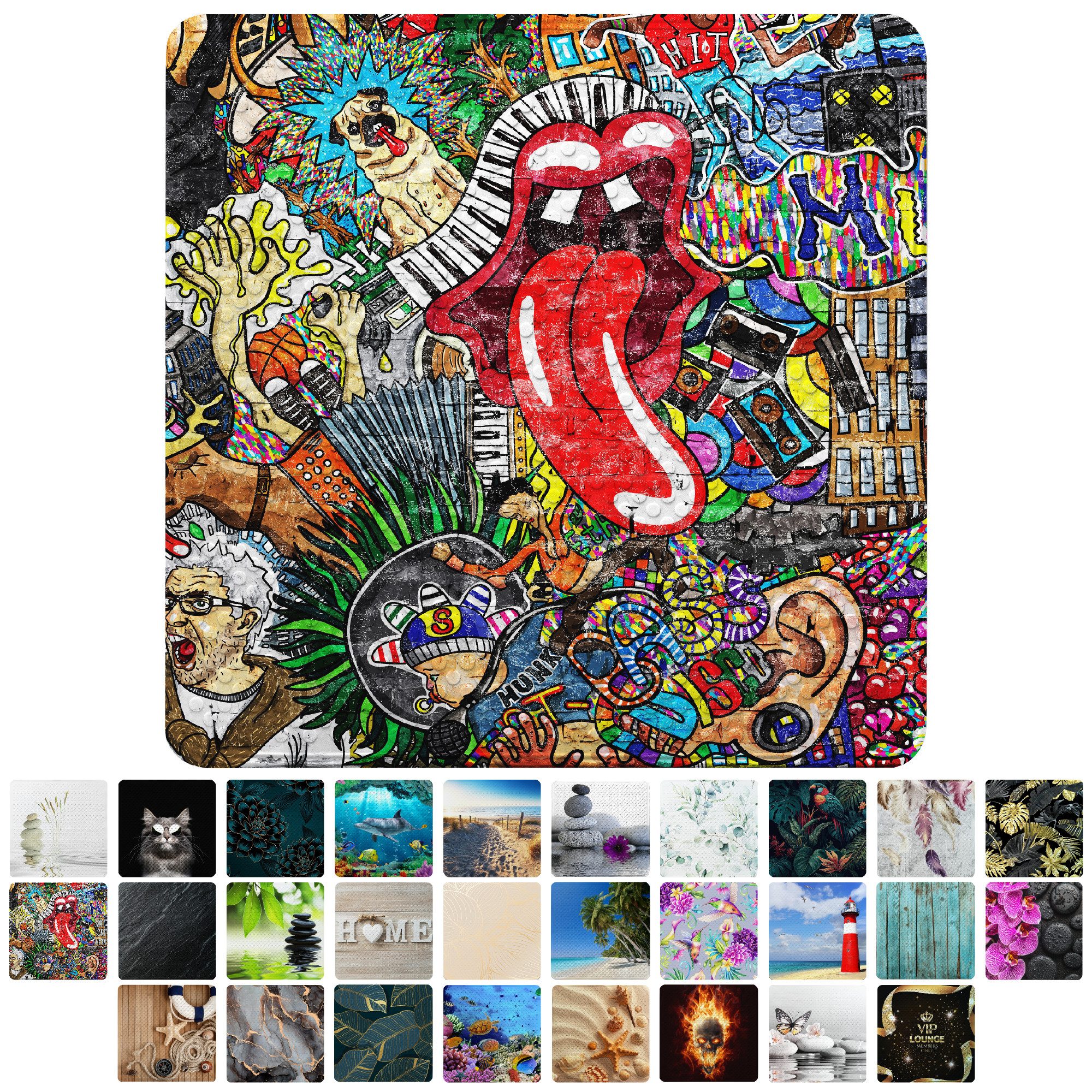 Sanilo Duschmatte mit Motiv, viele schöne Badematten zur Auswahl, rutschfeste & sichere Badematte, hochwertig, Kunststoff PVC, quadratisch, 230 extra starke Saugnäpfe, 53 x 53 cm, waschbar