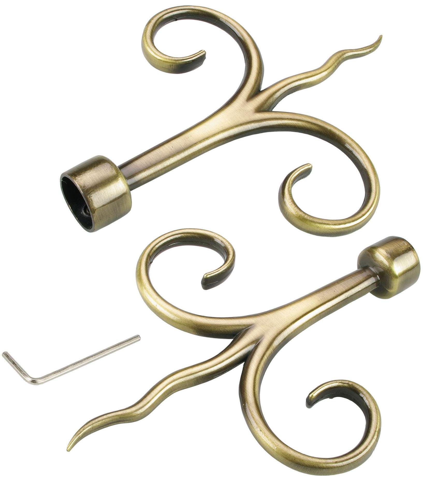 Liedeco Gardinenstangen-Endstück Diana, Gardinen, (Set, 2-St), für Gardinenstangen Ø 16 mm