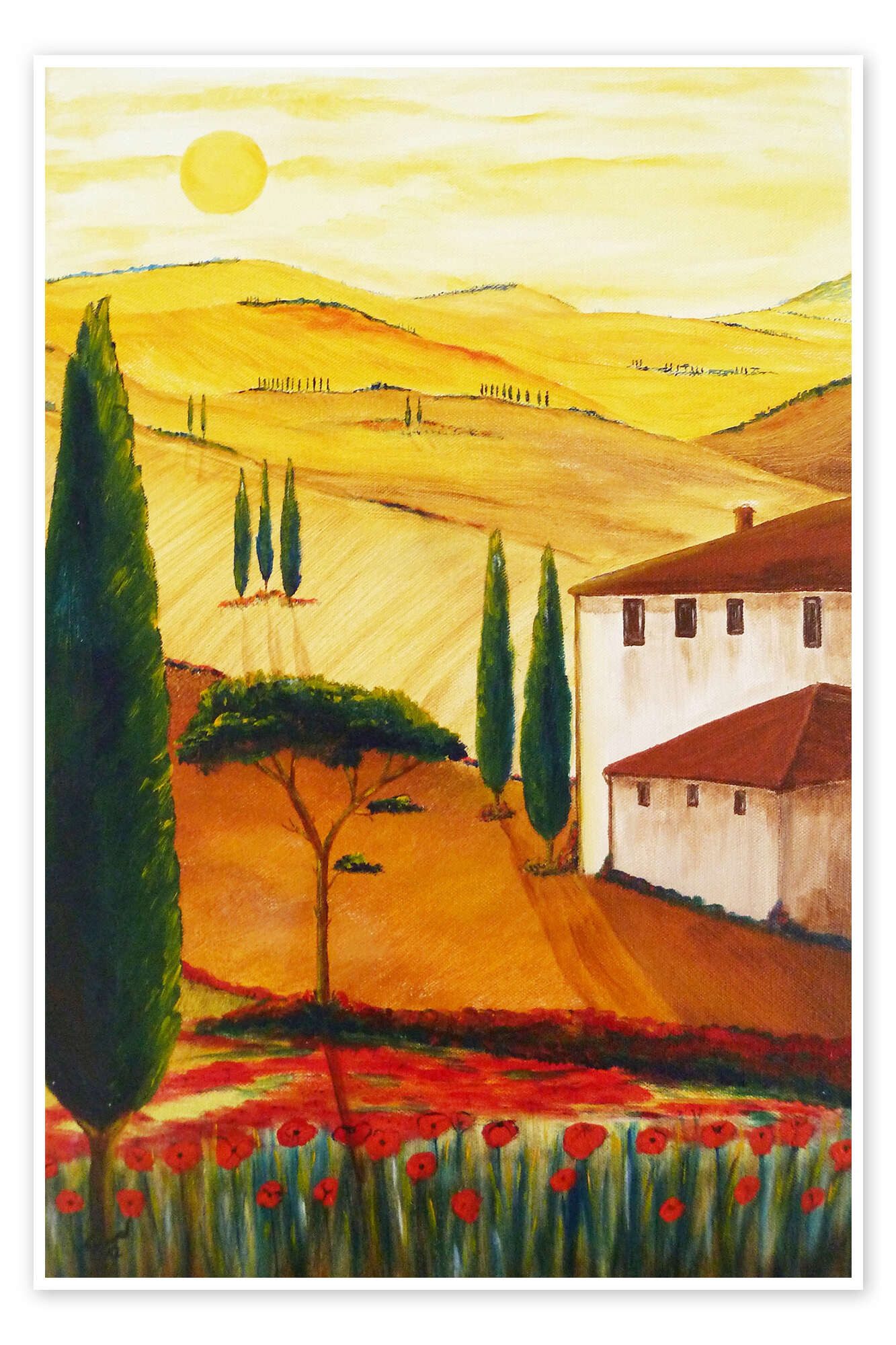Posterlounge Wandbild Toskanaidylle 3 heller, Christine Huwer, erhältlich als Poster, Leinwandbild, Wandsticker oder Acrylglasbild