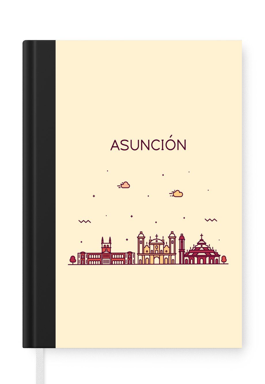 MuchoWow Notizbuch Skyline - Asunción - Lateinamerika, Journal, Merkzettel, Tagebuch, Notizheft, A5, 98 Seiten, Haushaltsbuch