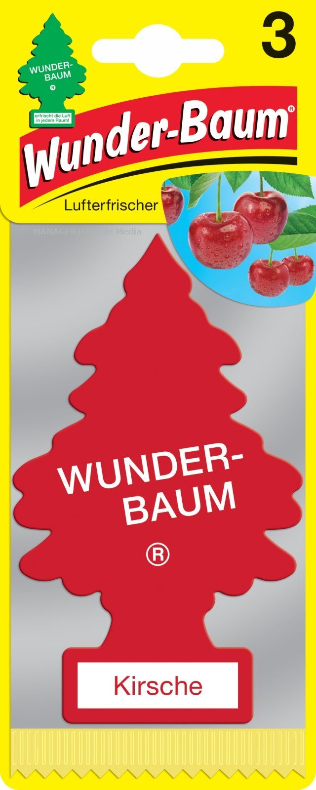 Wunder-Baum Luftreiniger Kirsche 3er Duftbäumchen Wunderbaum 3 Set Lufterfrischer Cherry