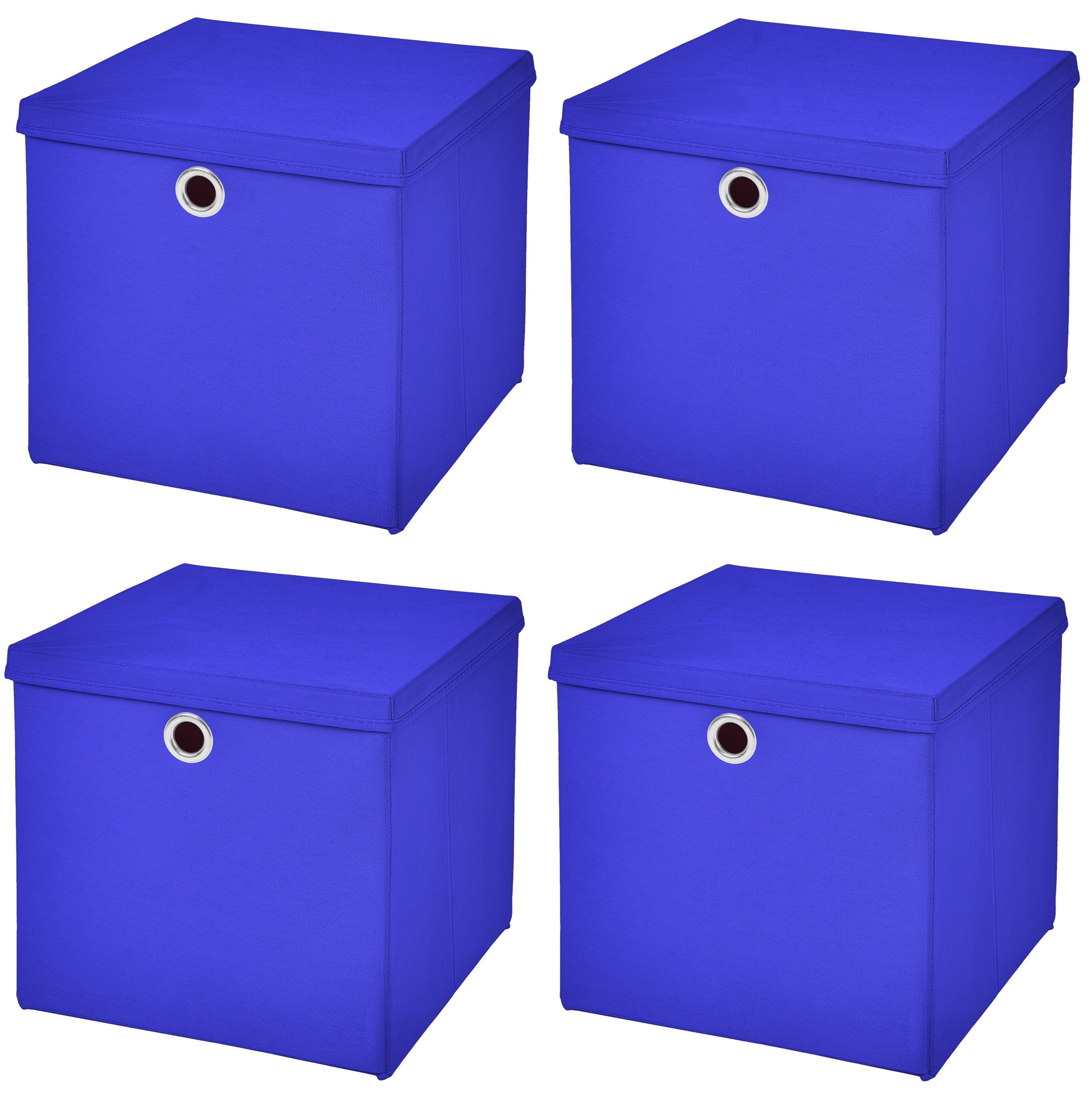 Aufbewahrungsbox faltbar 31x31x31cm mit Deckel und Griffen Marmor Optik  Faltbox