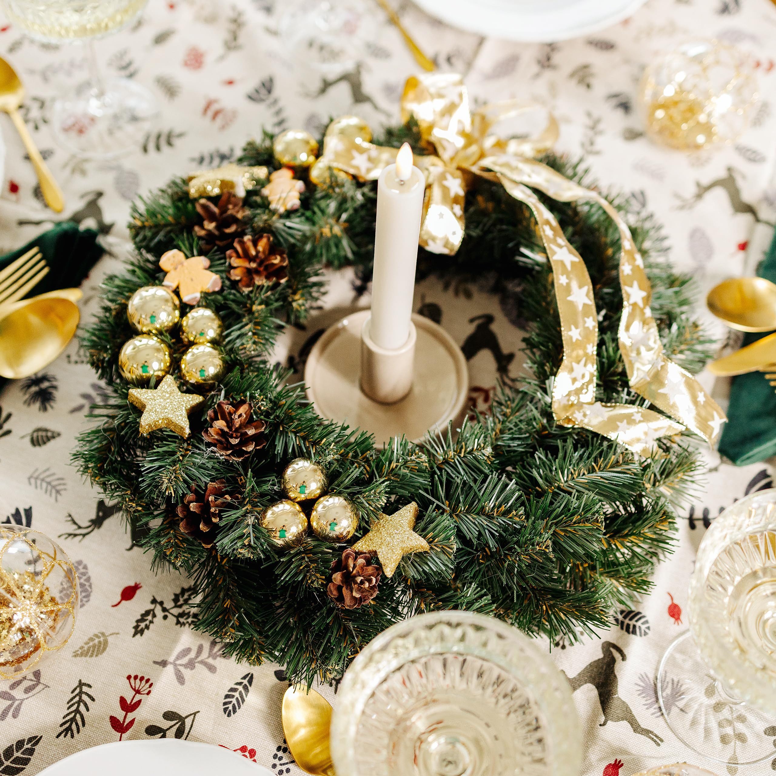 Creative Home Hängedekoration Weihnachtskranz Türkranz Durchmesser 35 cm
