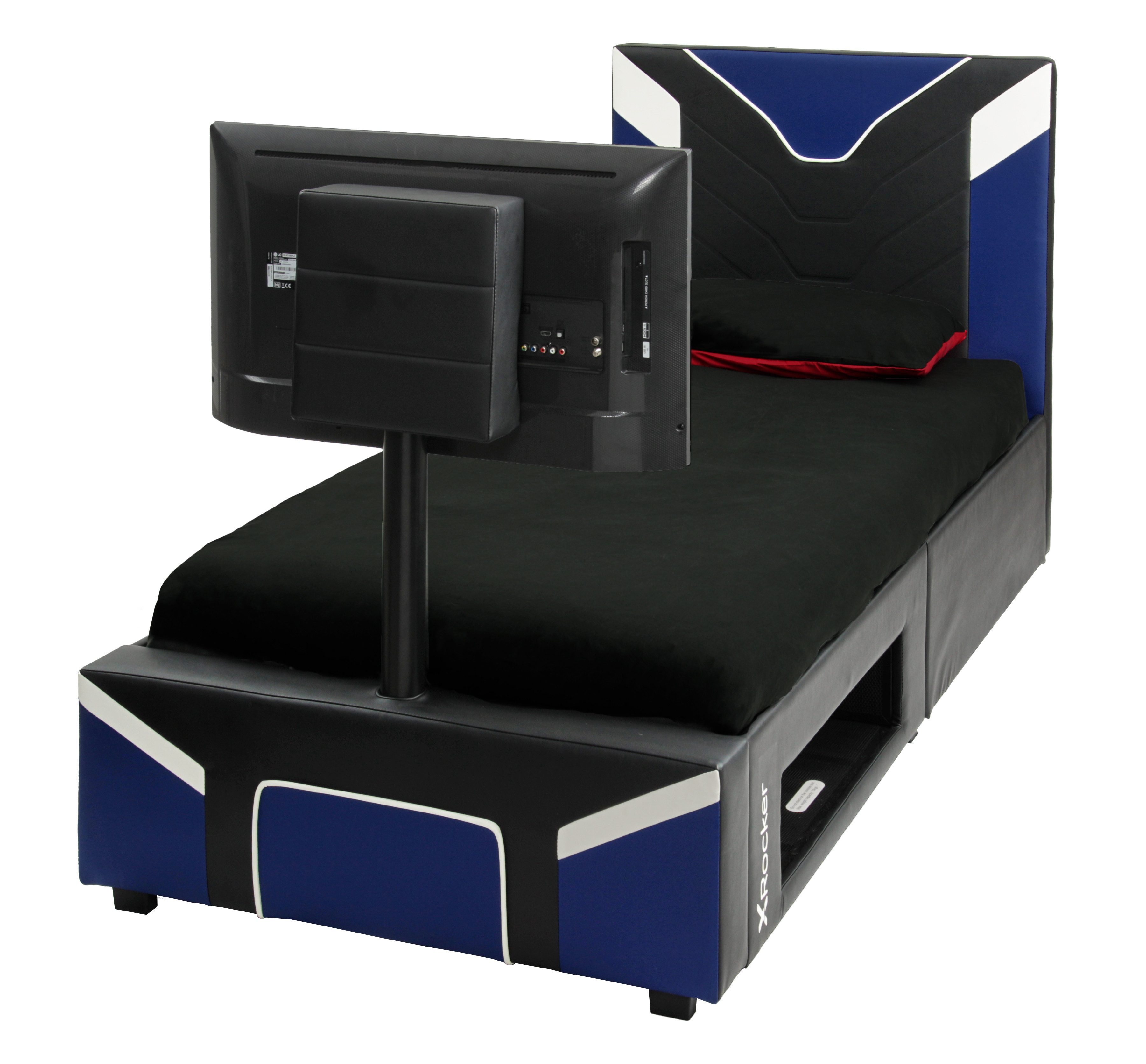 X Rocker Multimediabett Cerberus Twist TV Gaming Bett – Jugendbett mit TV-Halterung