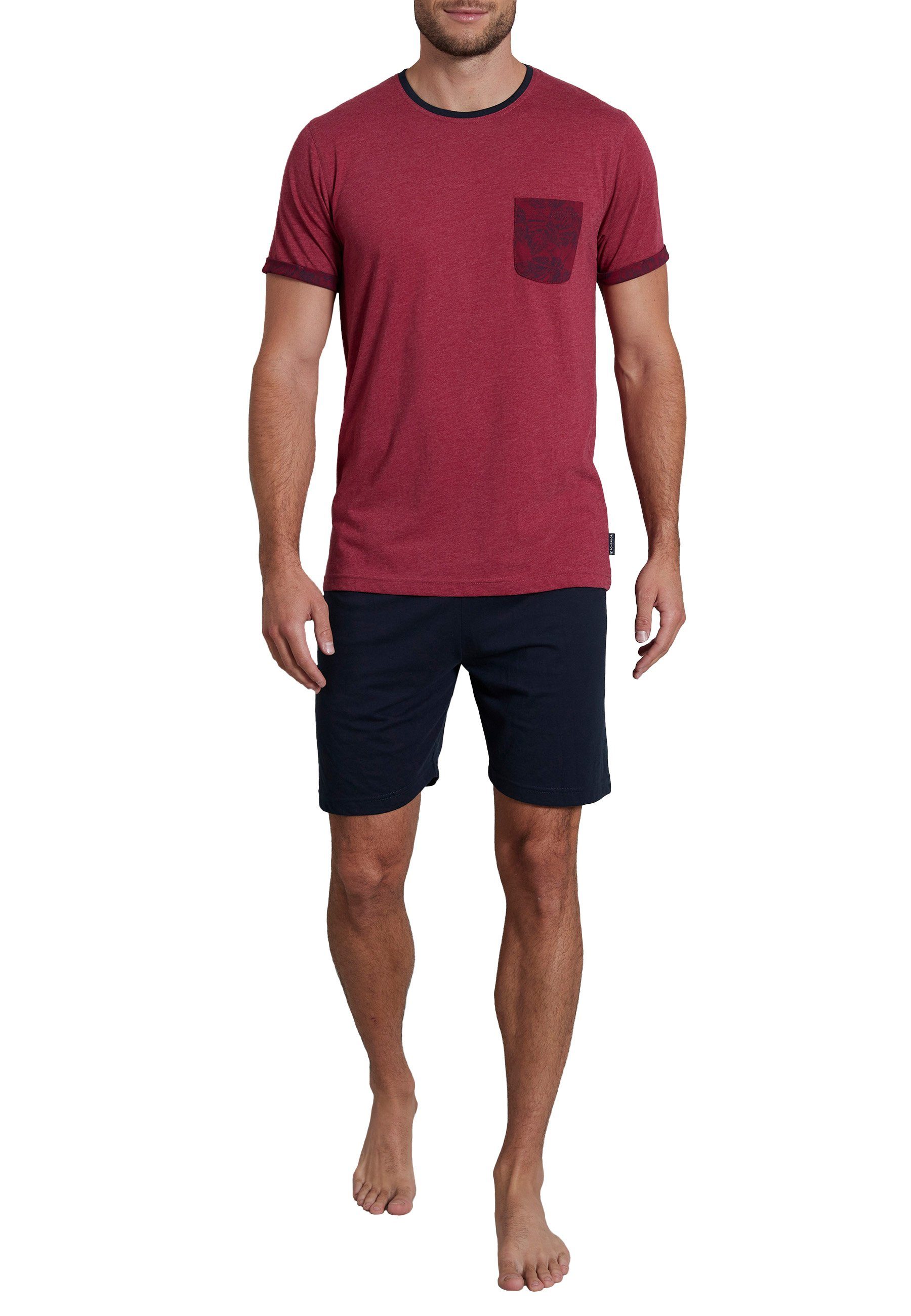 TOM TAILOR Shorty TOM TAILOR Herren Shorty rot melange (1 tlg) | Shortys