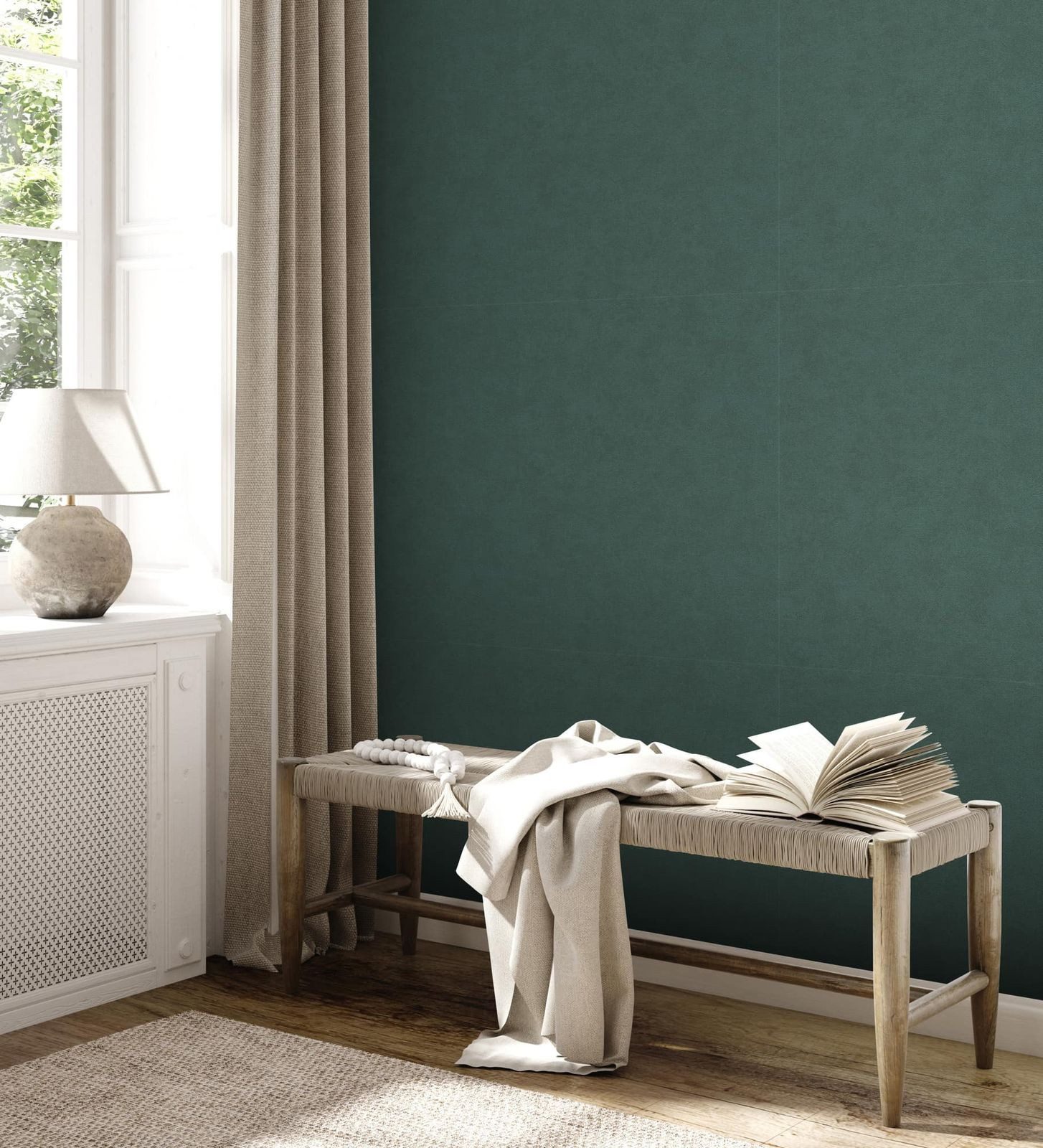 A.S. Création Vliestapete Casual Living einfarbige Tapete Unitapete mit Struktur Landhaus, strukturiert, matt, (1 St), Vliestapete Uni für Schlafzimmer Küche Wo – Bild 3 von 5
