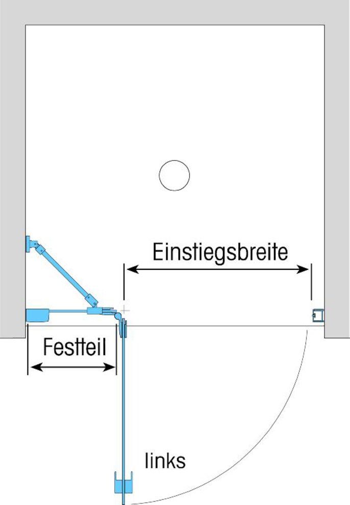 Dusbad Dusch-Drehtür »Vital 1«, 115x200 cm, Einscheibensicherheitsglas, (1-St) Black Edition, Anschlag links, 115 cm-kaufen