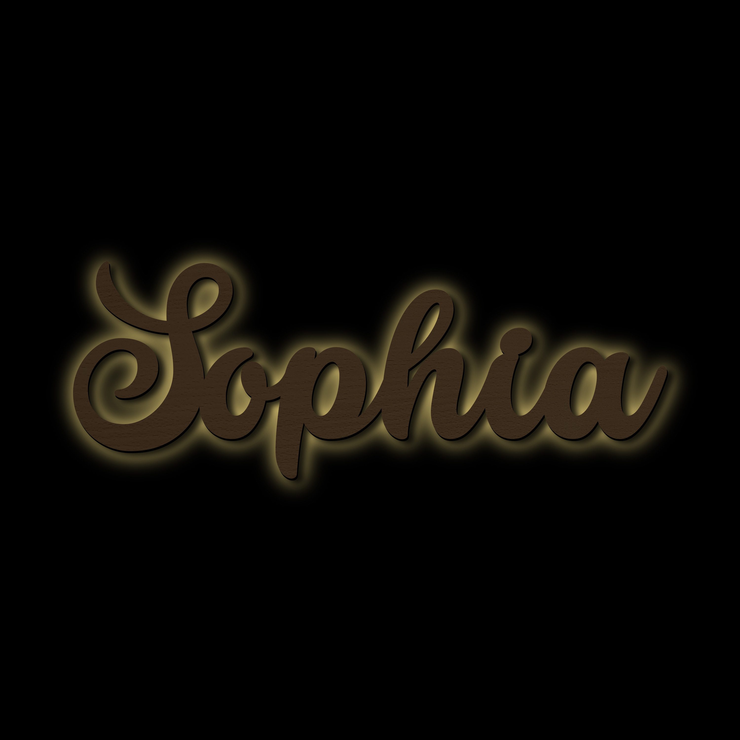 Namofactur LED Dekolicht Name Sophia Deko Licht Kinder & Erwachsene Wandlampe I MDF Holz, LED fest integriert, Warmweiß