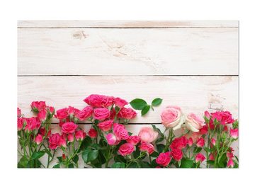 wandmotiv24 Leinwandbild Rosa und karminrote Rosen, Blumen und Pflanzen (1 St), Wandbild, Wanddeko, Leinwandbilder in versch. Größen