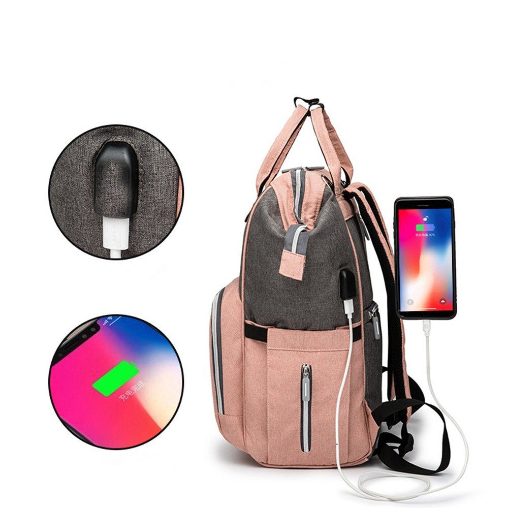 USB,Cityrucksack pink Rucksack für Schule,Arbeit,Freizeit Damen,Baby Rucksack Wickeltasche,Rucksack,Schulranzenmit (Set), XDeer