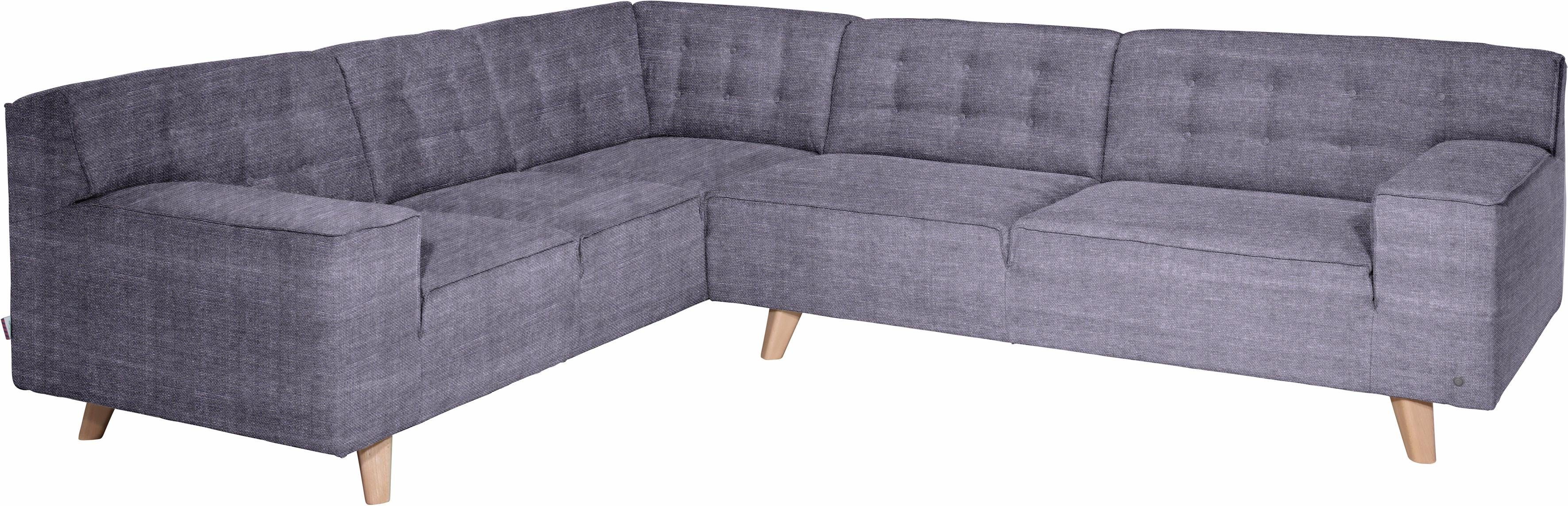 Ecksofa HOME CHIC, Buche TAILOR NORDIC TOM im Füße natur Retrolook,