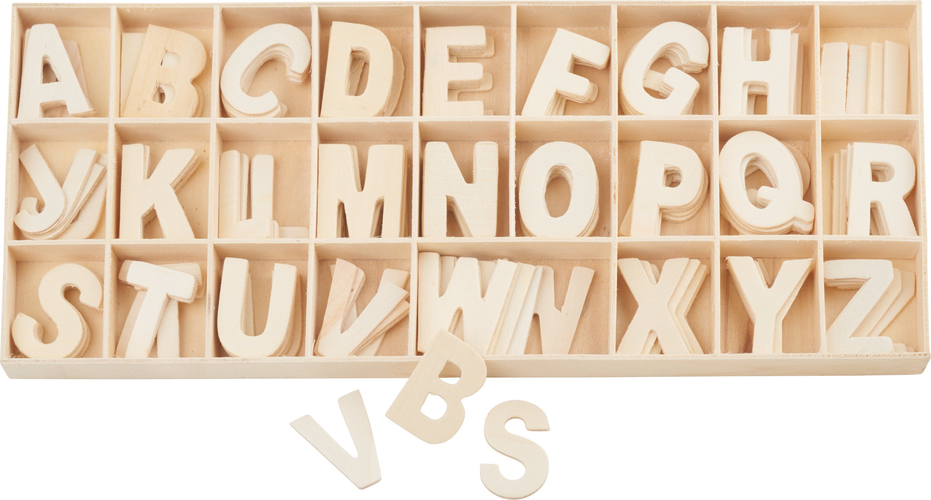 Holz-Buchstabensortiment (130 Deko-Buchstaben VBS 130-tlg St),