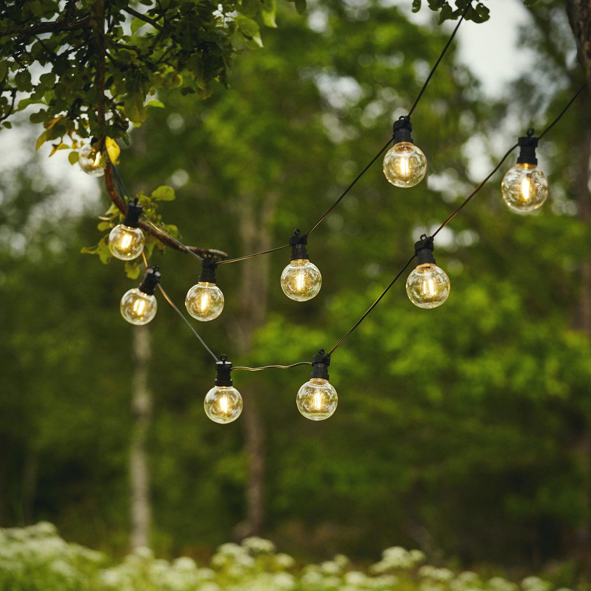 STAR TRADING LED-Lichterkette Party CIRCUS 10 Kugeln Filament LED 4,5m für Garten Terrasse Balkon, 10-flammig