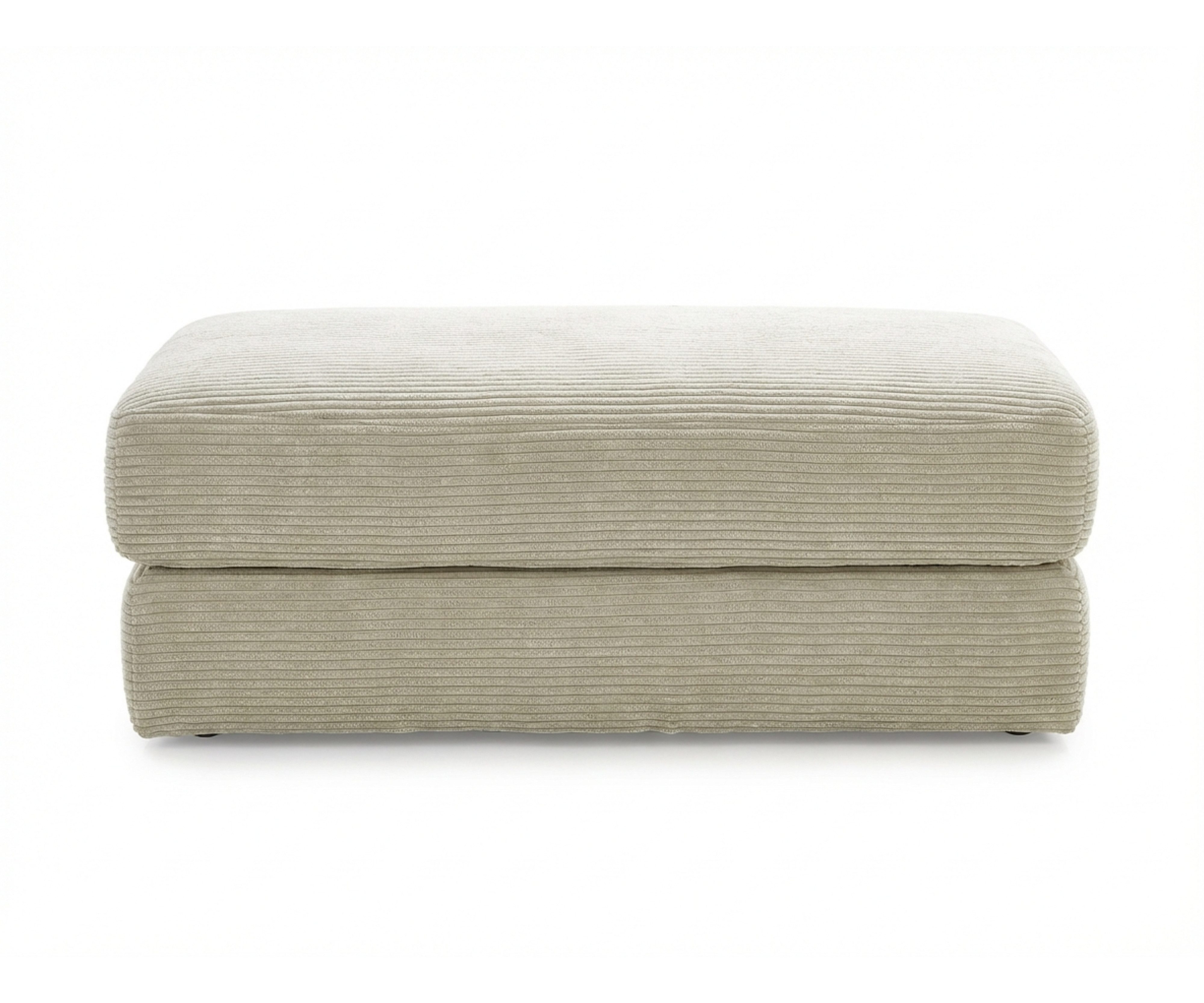 luma-home Polsterhocker 15257 (B124/T60/H40 cm, Bonellfederkern-Polsterung), Sitzbank Designerhocker, robuster Cord-Bezug Beige Grau – Bild 5 von 5