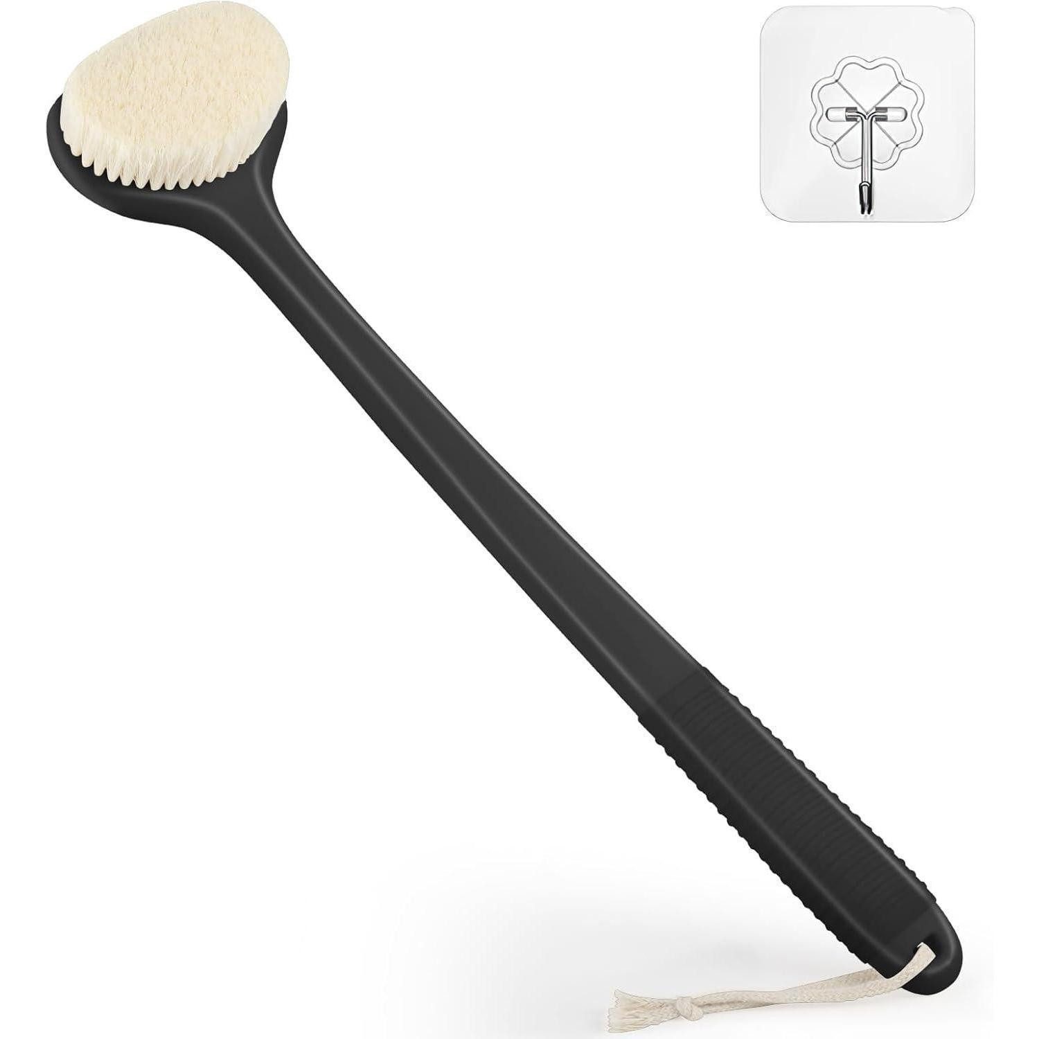 LuxusKollektion Körperbürste Rückenbürste mit 43 cm Griff, Nass- und