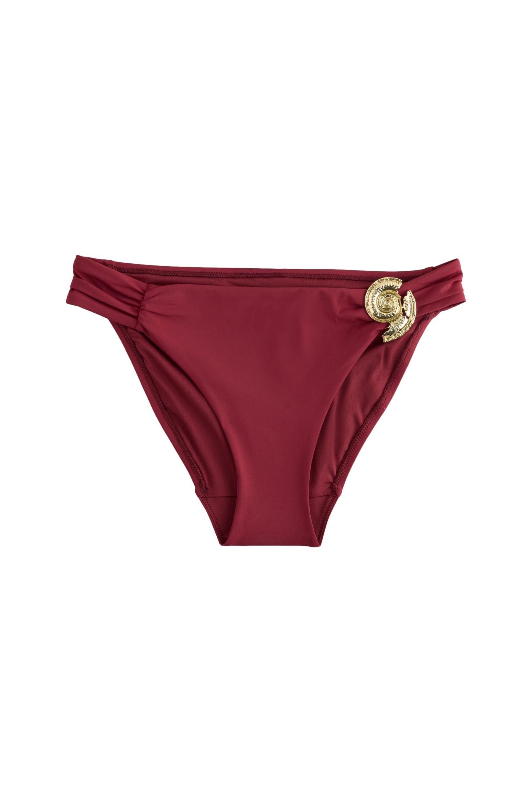 Next Bikini-Hose Bikinihose mit hohem Beinausschnitt Metalldetails (1-St)