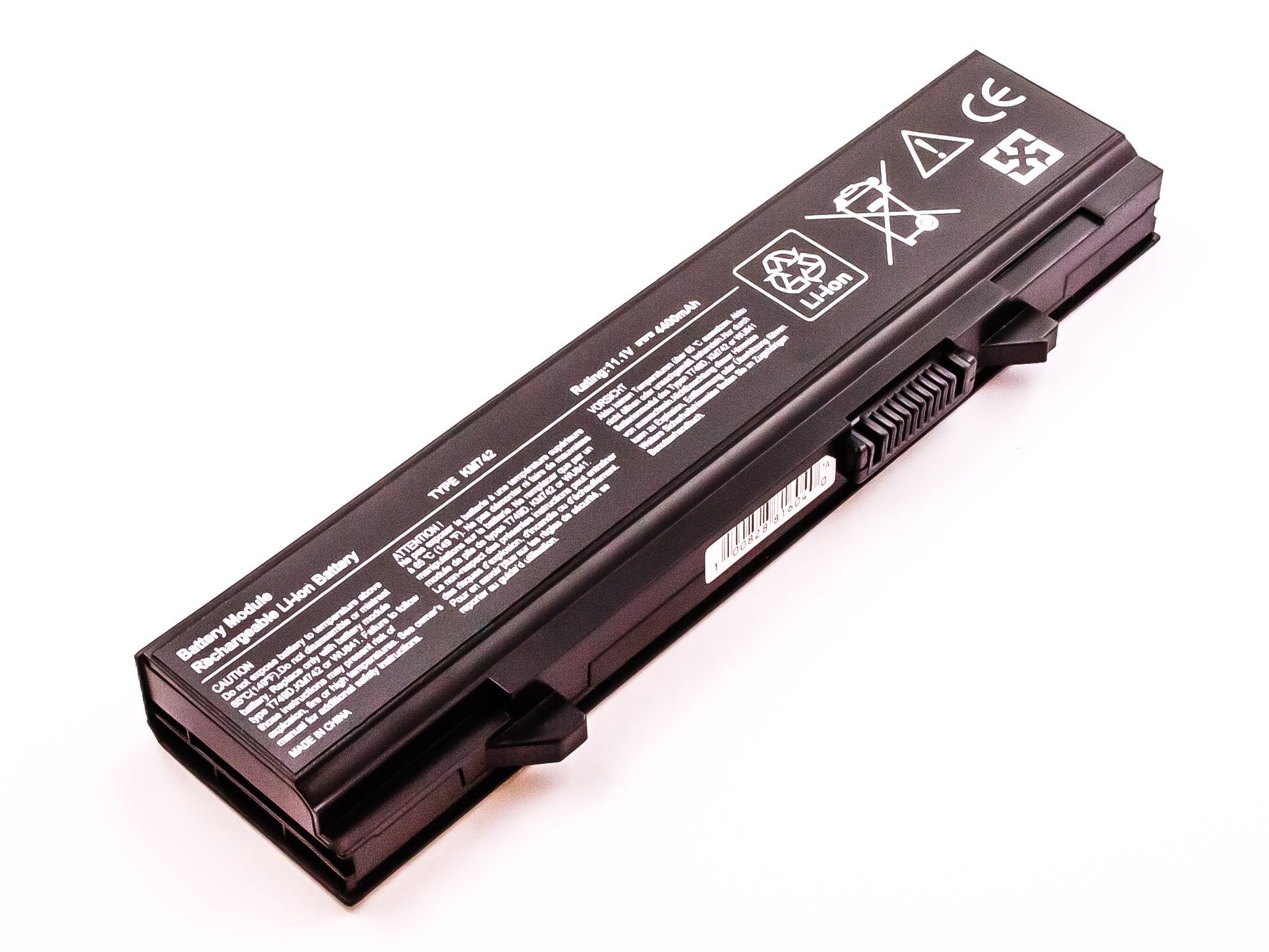 MobiloTec Akku kompatibel mit Dell KM742 Akku Akku 4400 mAh (1 St) schwarz