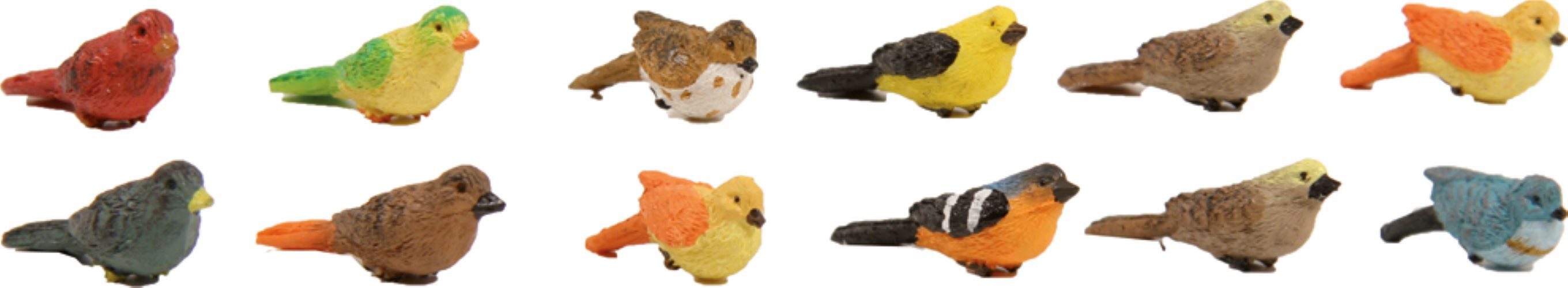 FADEDA Tierfigur 12x FADEDA Vogelset, Höhe in cm: 1,3