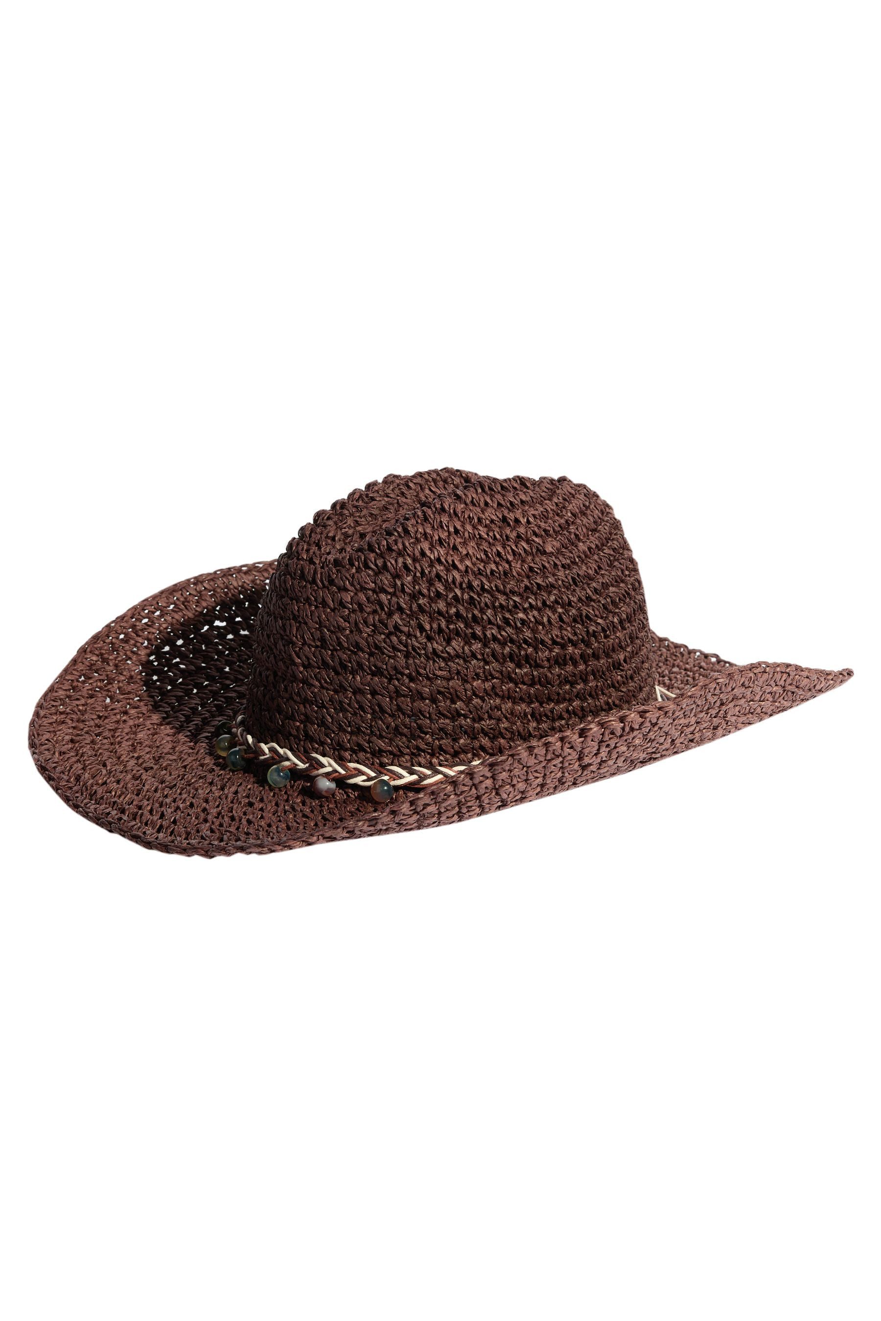 Cowboyhut Lipsy Cowboyhut mit Raffiabesatz