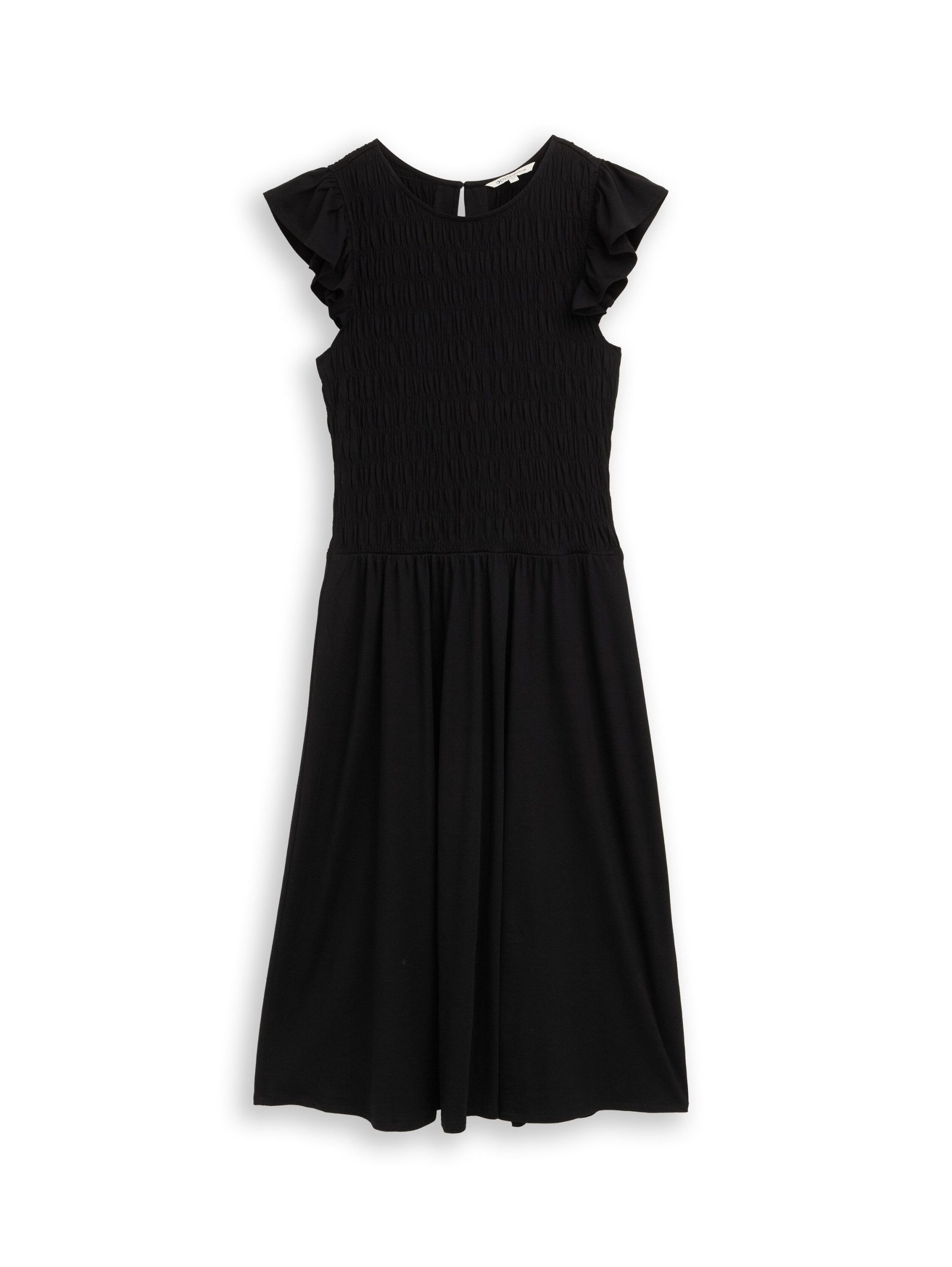 TOM TAILOR Denim Midikleid smocked dress with ruffle slee