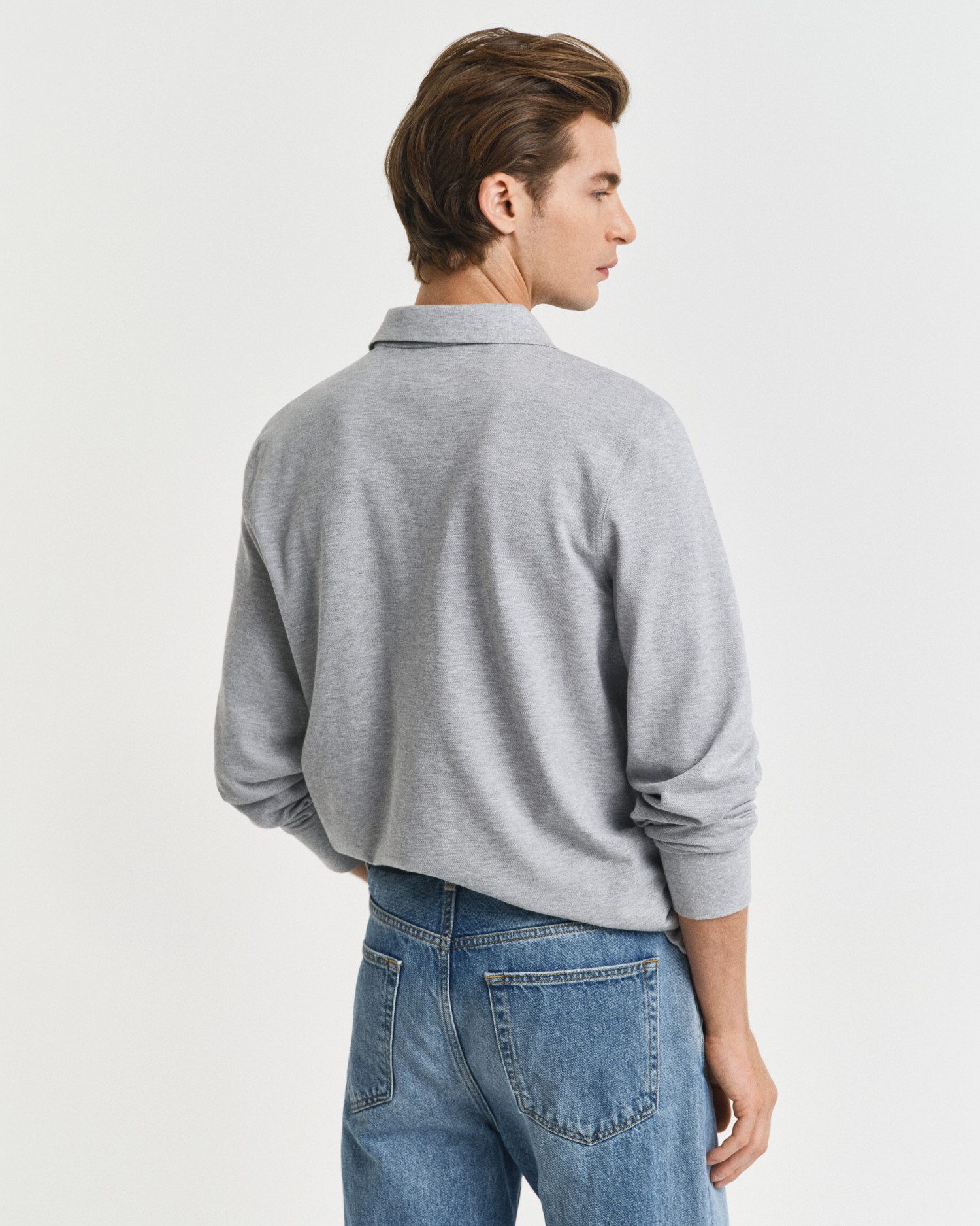 Gant Poloshirt REG SHIELD LS PIQUE RUGGER mit Logotickerei auf der Brust