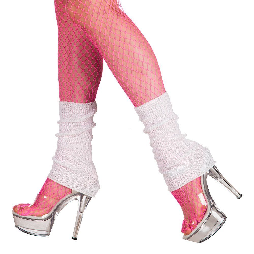 Boland Kostüm Retro-Beinstulpen weiß, Für warme Knöchel und einen heißen Look: 80er Retro Stulpen