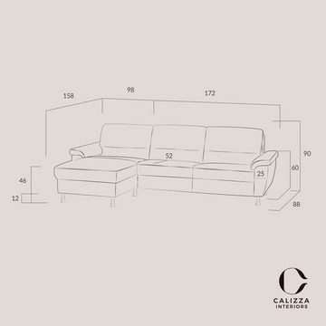 CALIZZA INTERIORS Ecksofa Onyx L-Form, Recamiere links oder rechts, wahlweise mit Bettfunktion, Breite 270 cm