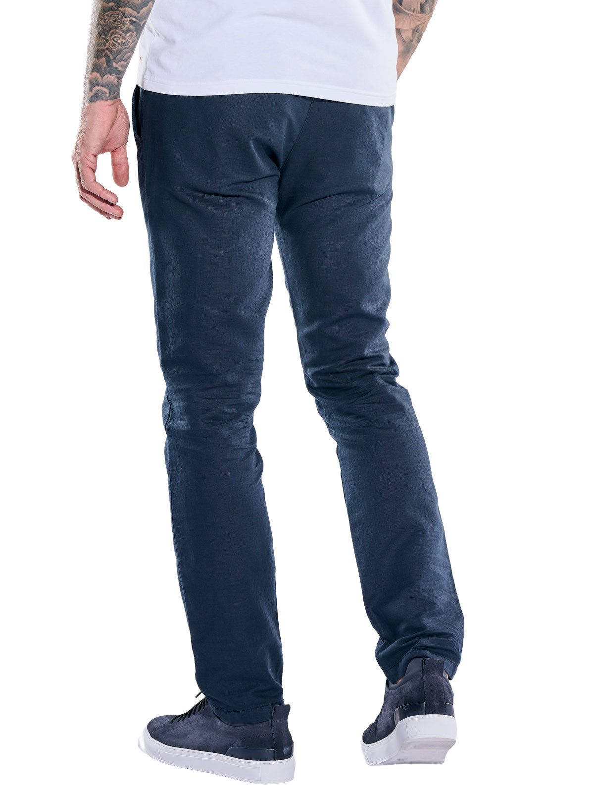 emilio adani Chinohose Herren Chino aus Leinen-Mischgewebe, Marineblau günstig online kaufen