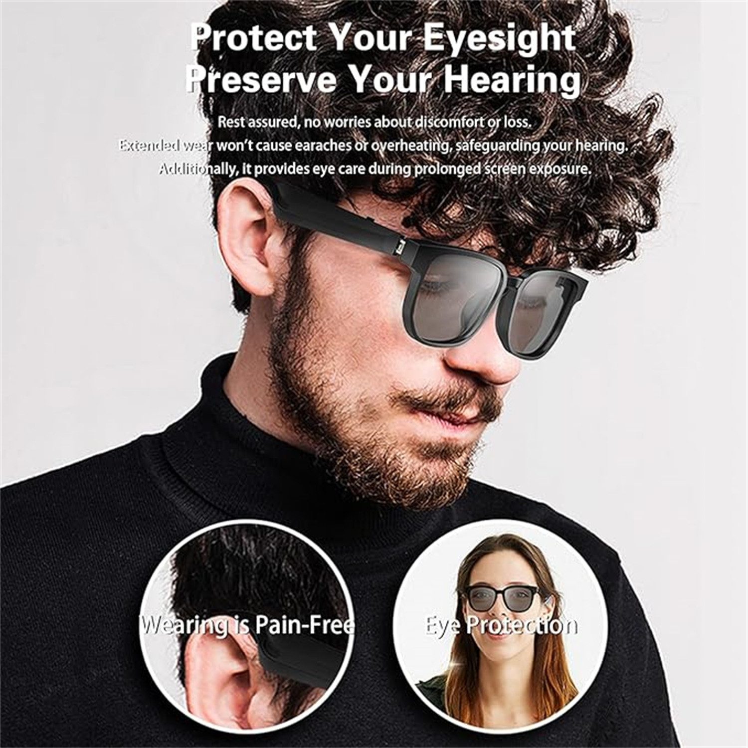 autolock Sonnenbrille Wireless Smart Sonnenbrille, Musik und Telefonanruf Voice Speaker Sonnenbrille,UV-Schutz polarisierte Sonnenbrille für Männer Frauen