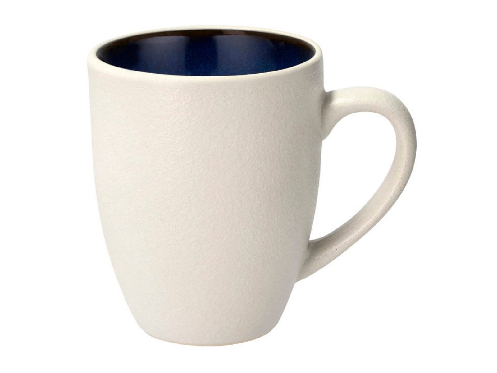 Bitz Becher Gastro Becher mit Henkel weiß/dunkelblau 0,3l, Steinzeug